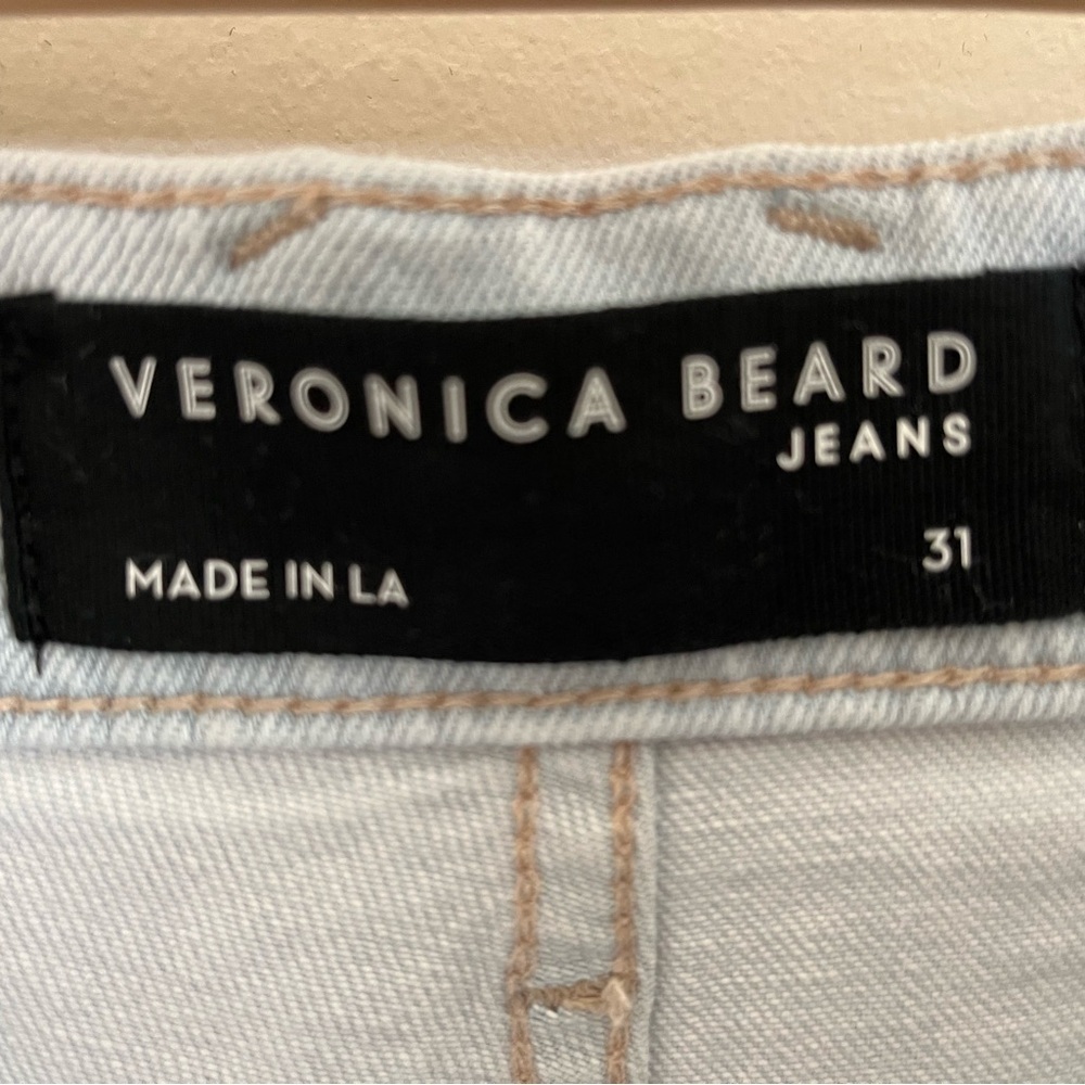 Veronica Beard Grant Wide Leg Jeans Braided High Waist Size 31 Aspen Wash - Picture 12 of 16